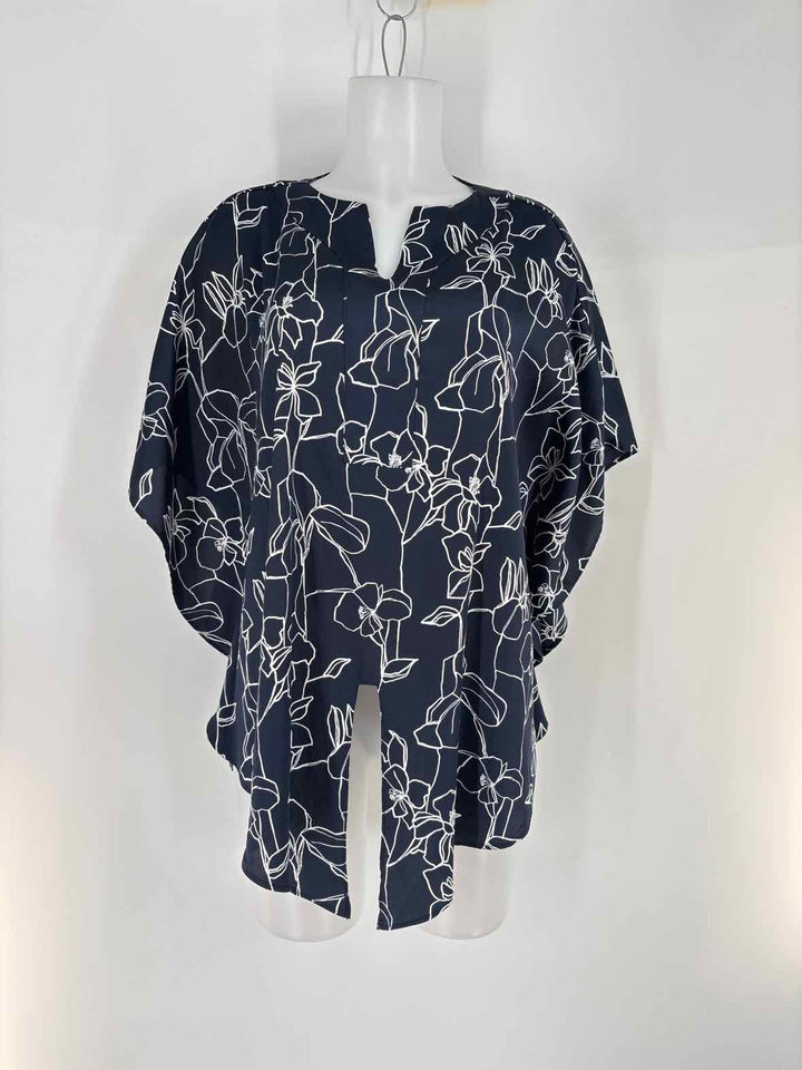 Size 10 Chico's Navy Print Shirt
