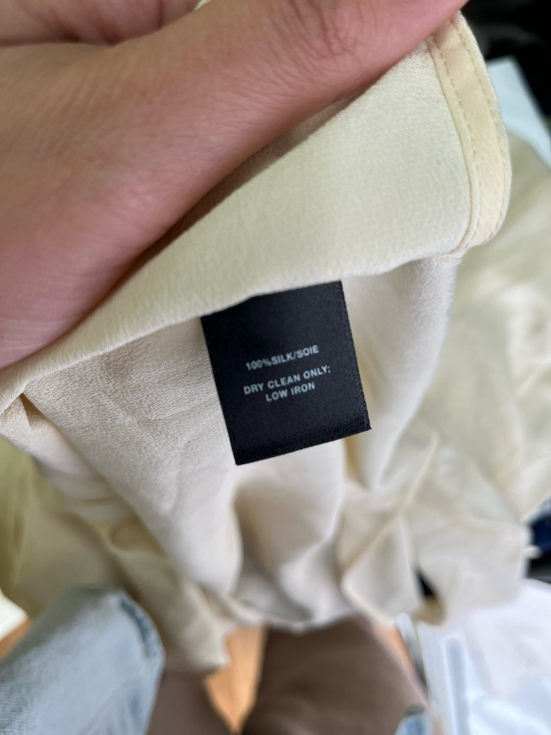 Size XL LAFAYETTE Ivory Silk Shirt