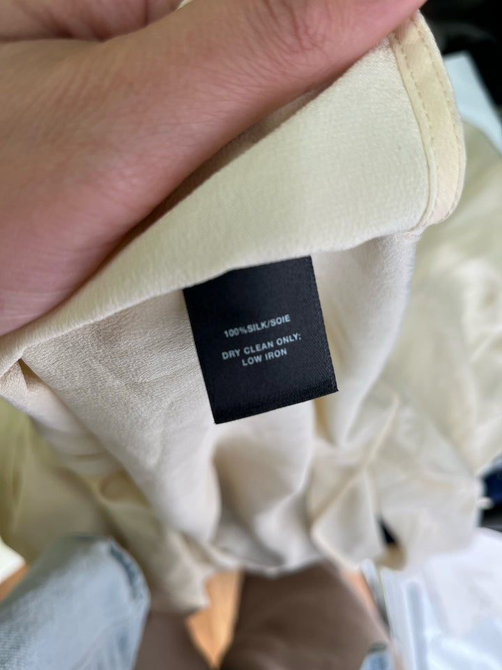 Size XL LAFAYETTE Ivory Silk Shirt