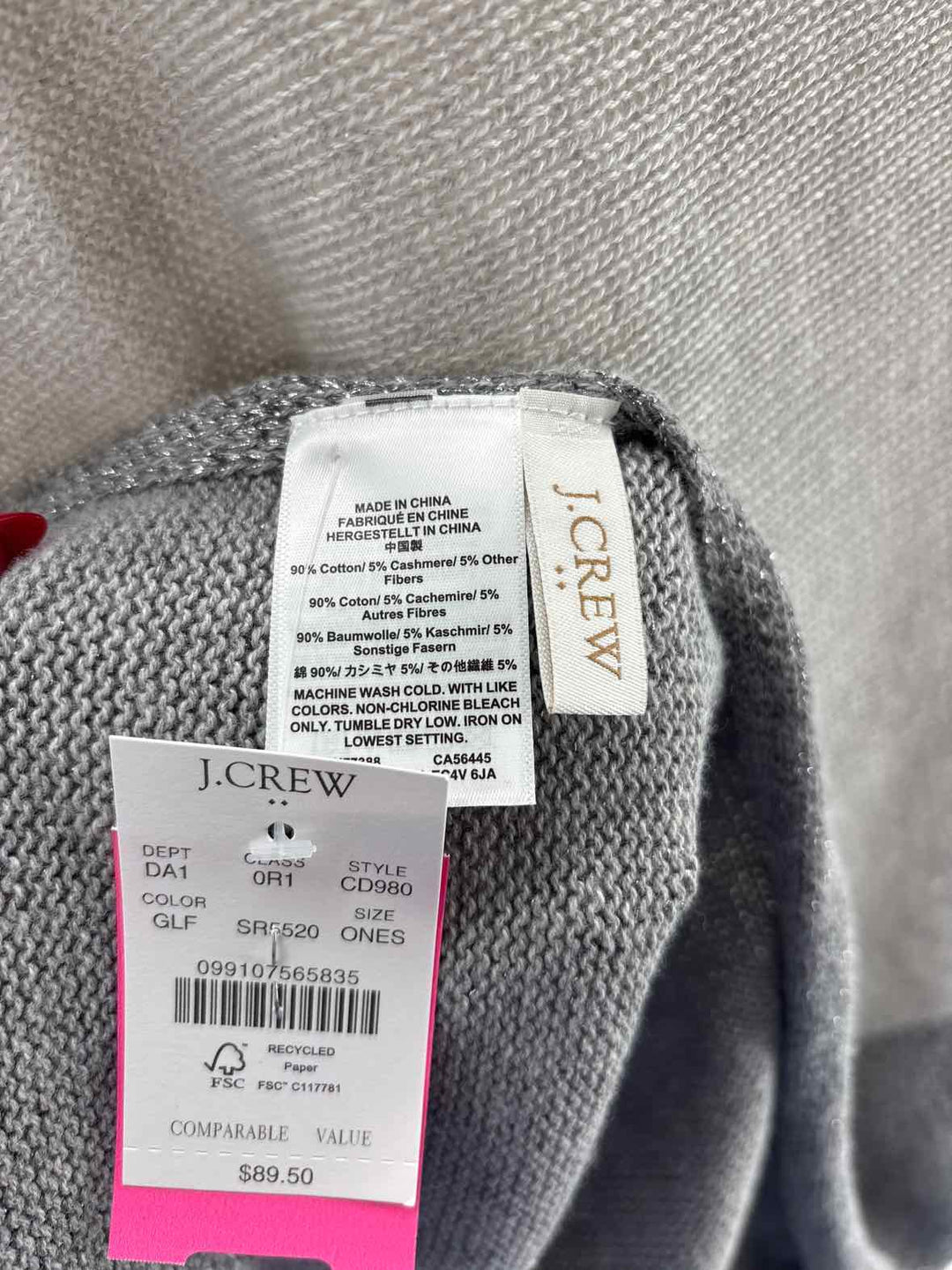 Size One Size J Crew Gray Sweater