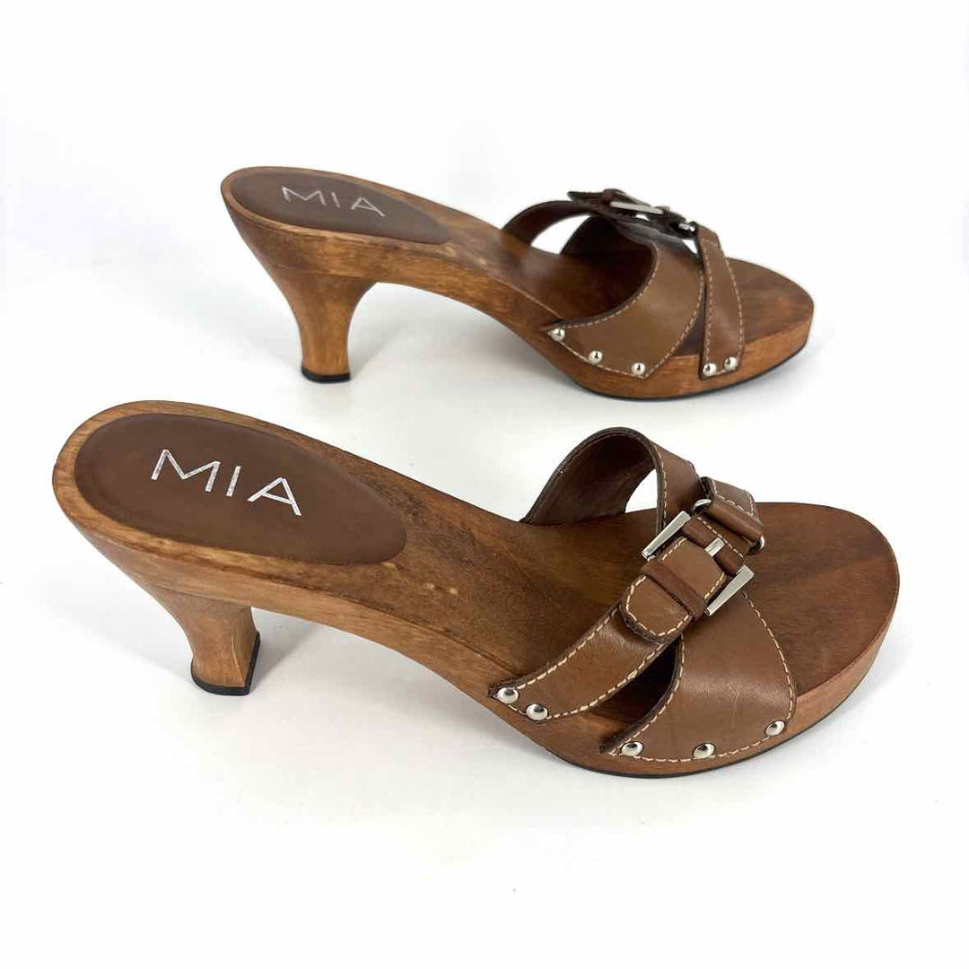 Shoe Size 9 MIA Brown Wood Sandals