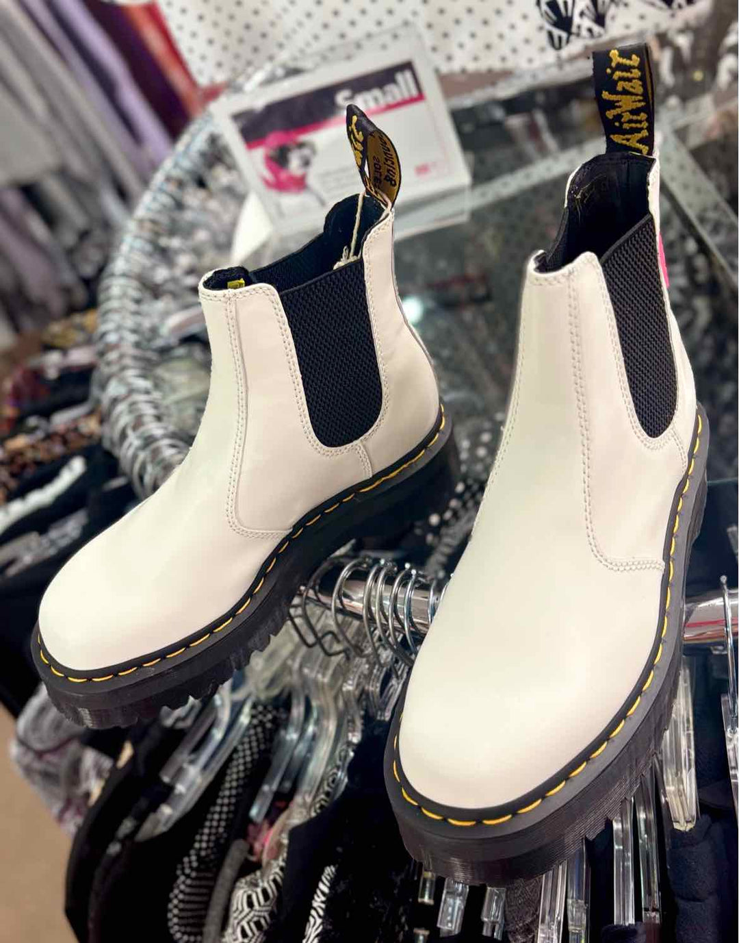 Shoe Size 39 DOC MARTENS White Leather Boots