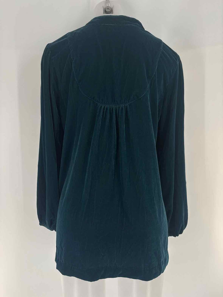 Size M Anthropologie Teal Velour Shirt