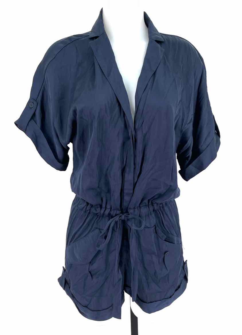 Size S BCBG Navy Sateen Romper