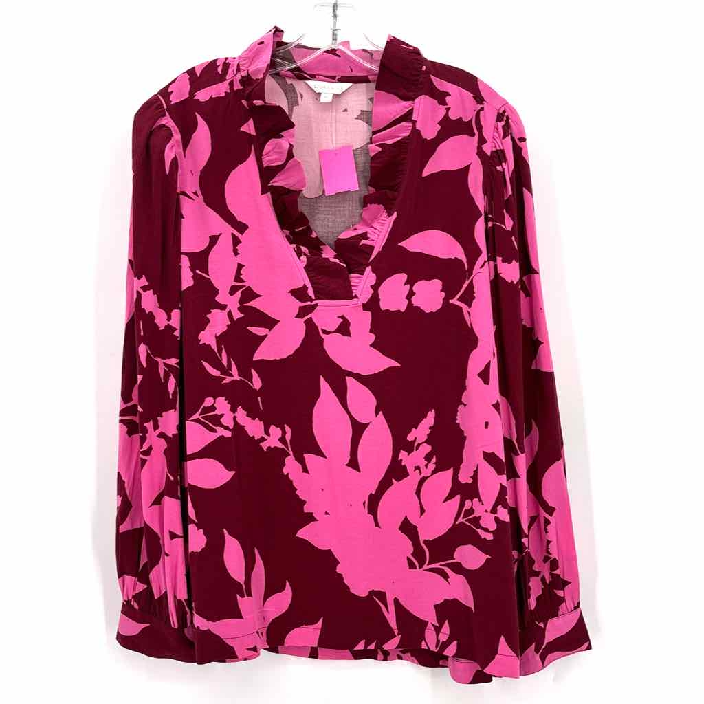 Size 1X CROWN & IVY Fuschia Shirt