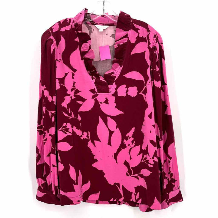 Size 1X CROWN & IVY Fuschia Shirt