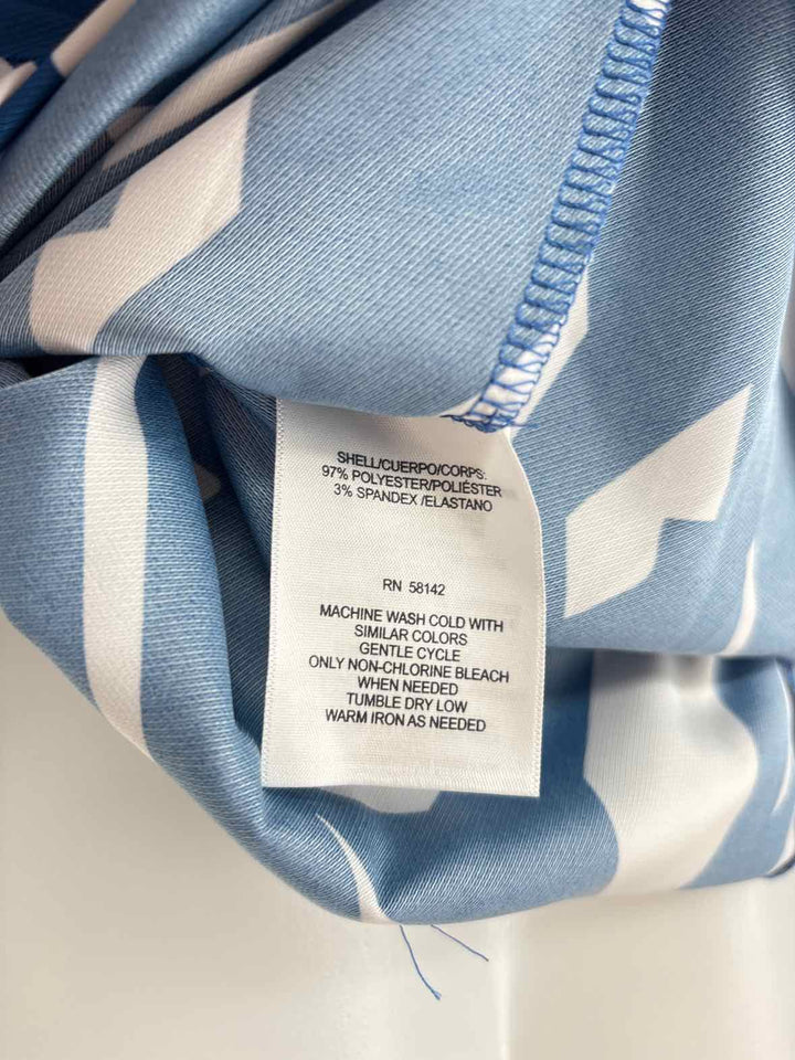 Size 6 LONDON TIMES Blue Print Dress
