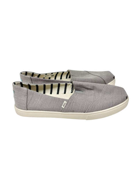 Shoe Size 9.5 Toms Gray Canvas Flats