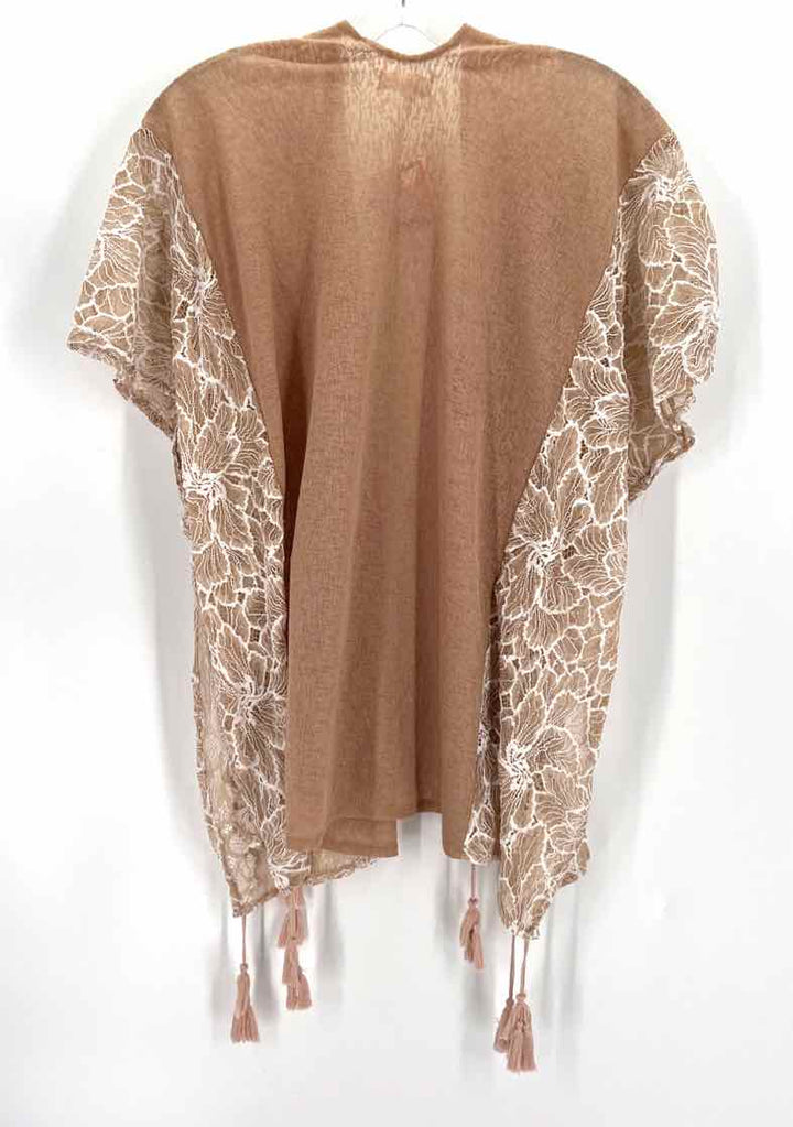 Size S EVERLEIGH Tan Lace Jacket