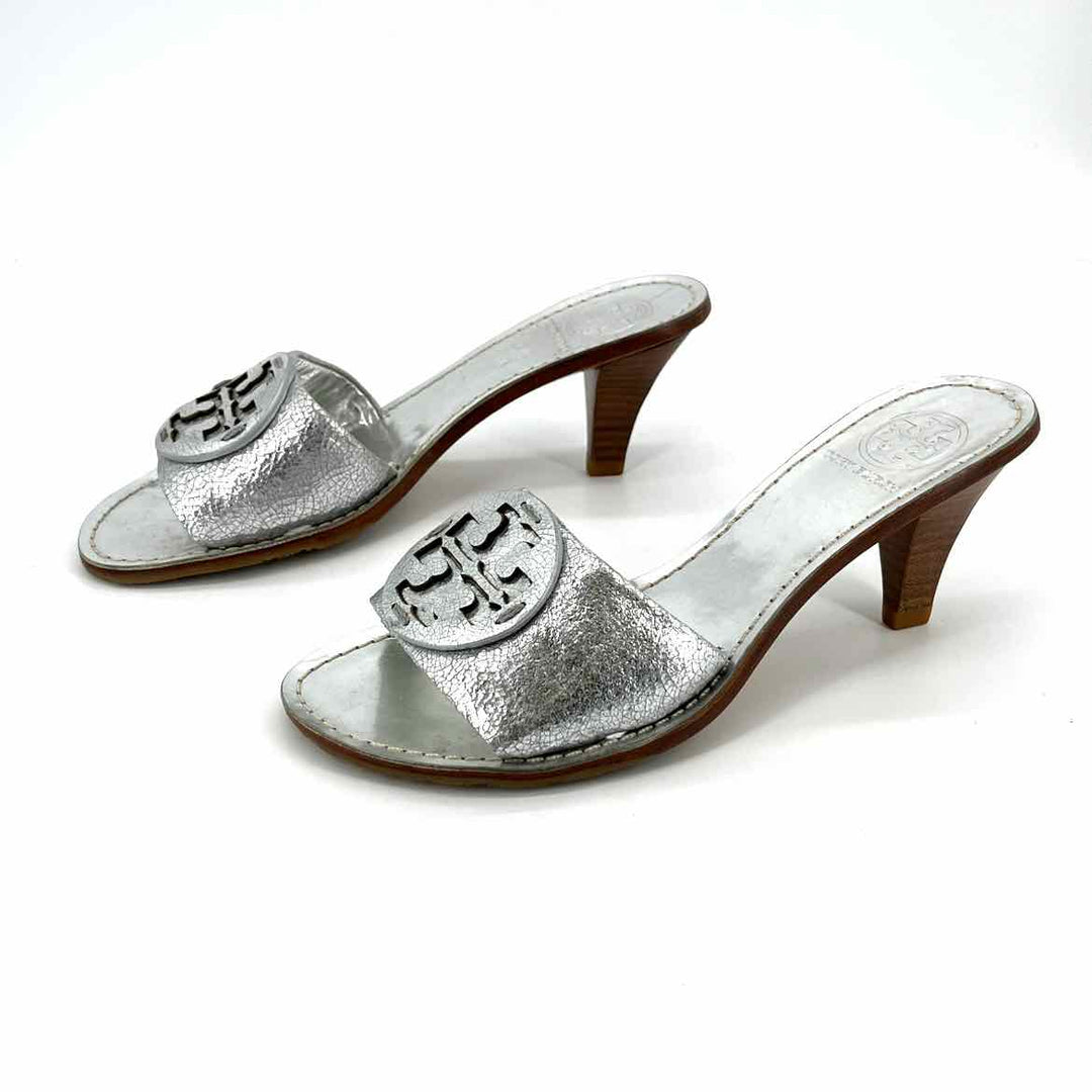 Shoe Size 6 Tory Burch Silver Leather Sandals