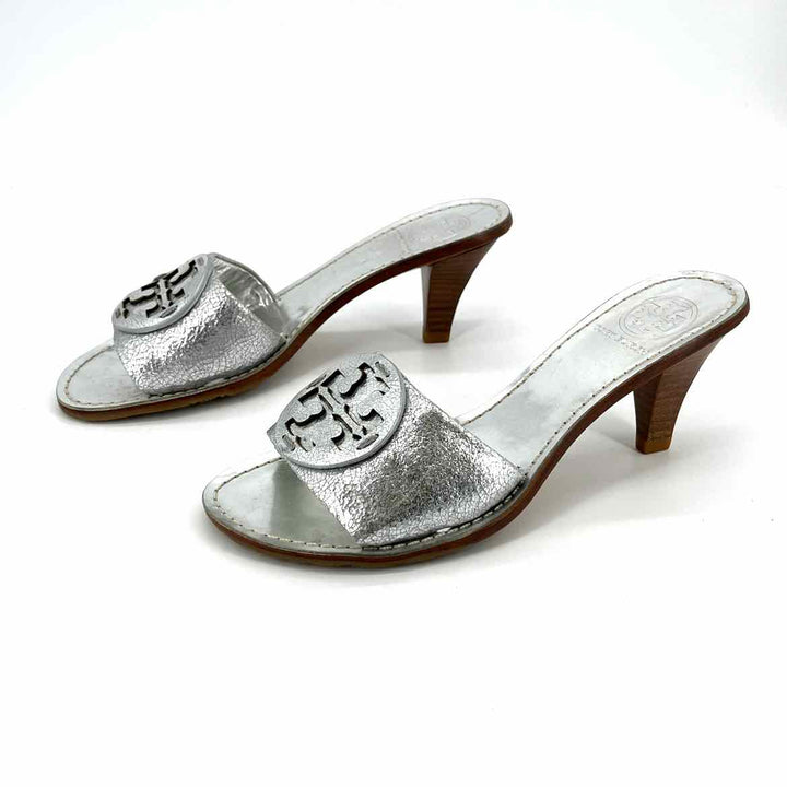 Shoe Size 6 Tory Burch Silver Leather Sandals