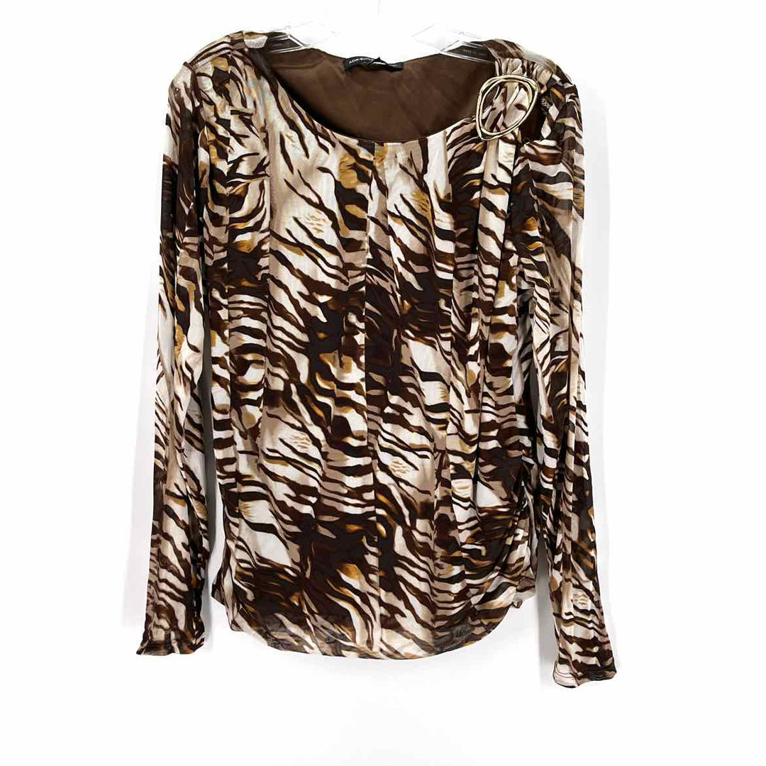 Size XL ADRIENNE VITTADINI Brown Print Shirt