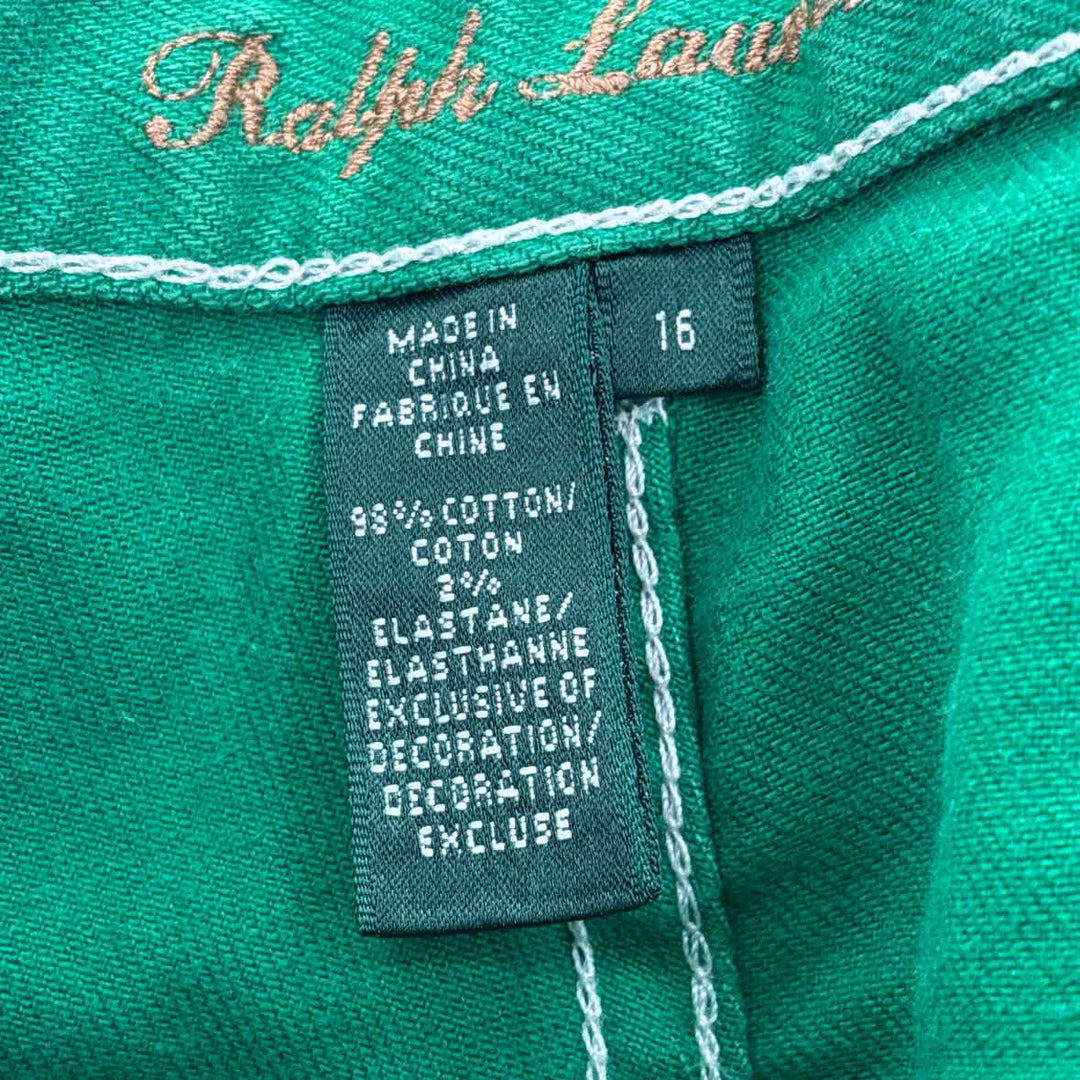 Size 16 RALPH LAUREN Green Denim Jeans
