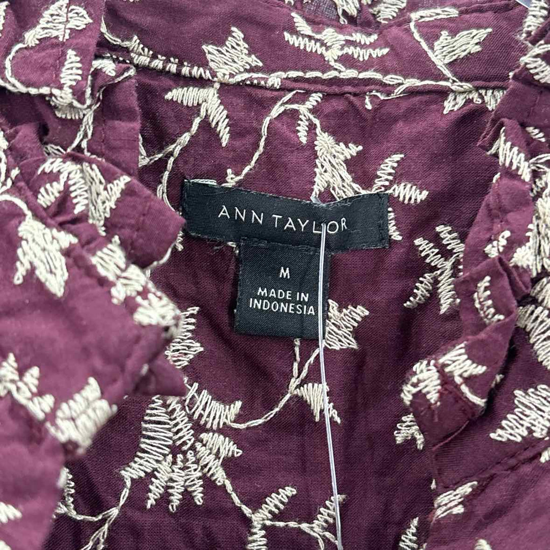 Size M Ann Taylor Burgundy Shirt