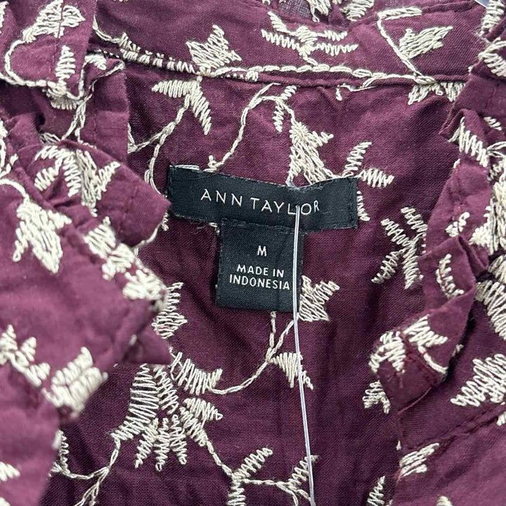Size M Ann Taylor Burgundy Shirt