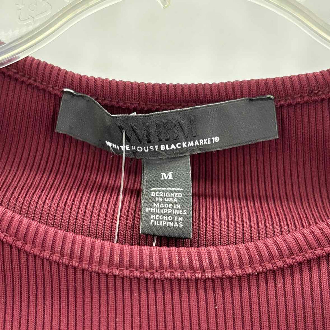 Size M White House Black Market Burgundy Knit Shirt