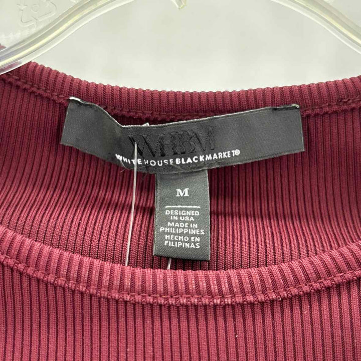 Size M White House Black Market Burgundy Knit Shirt