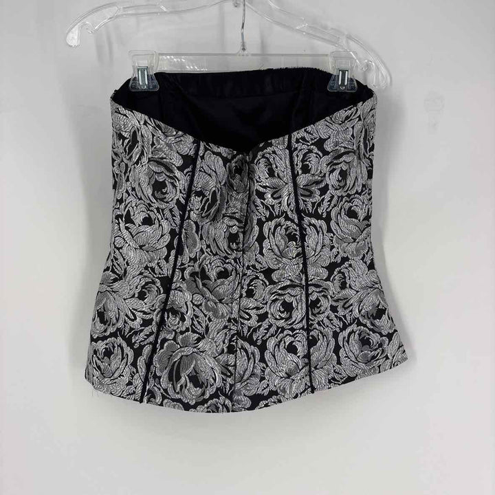 Size 6 White House Black Market Silver Shirt