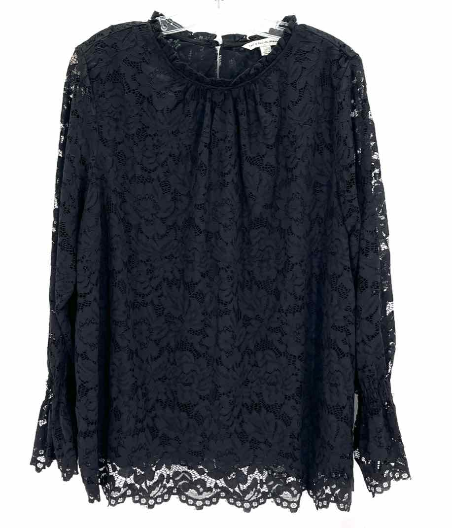 Size 2X ZAC & RACHEL Black Lace Shirt