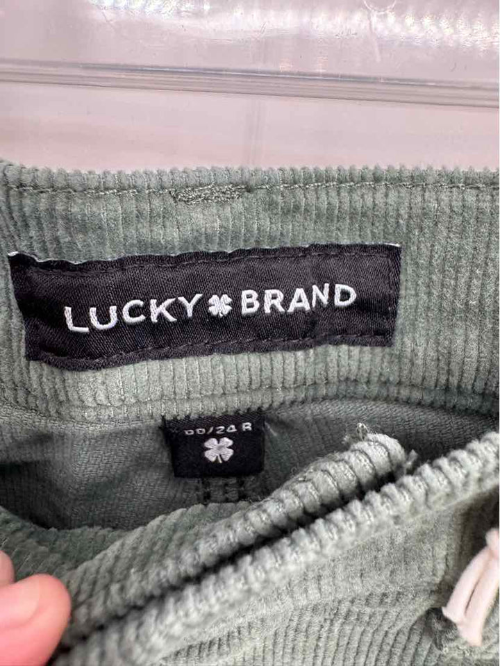 Size 24 LUCKY Green Corduroy Pants