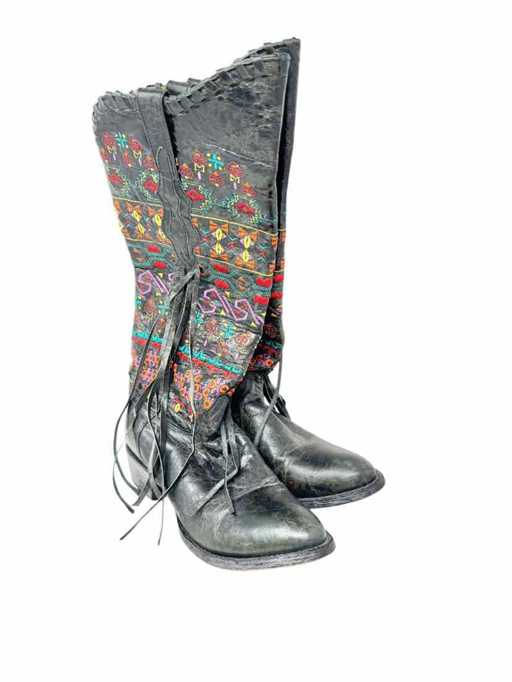 Shoe Size 8 Black Leather Boots
