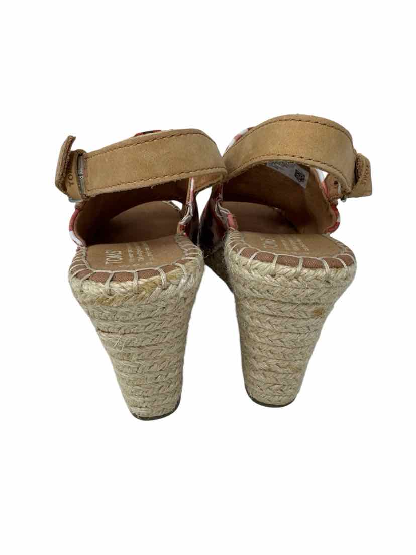 Shoe Size 8.5 Toms Red Sandals