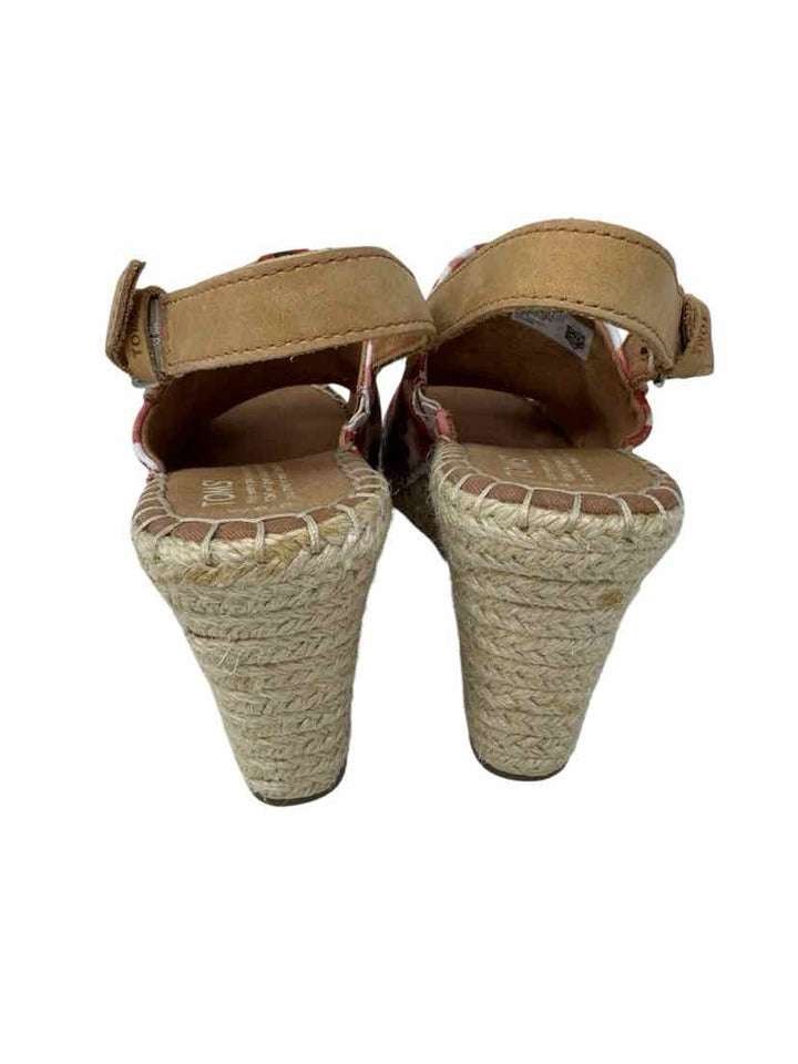 Shoe Size 8.5 Toms Red Sandals