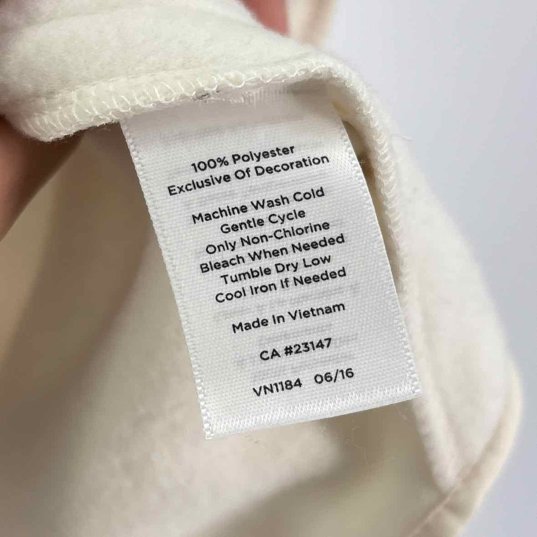 Size M Talbots Ivory Fleece Quilted Jacket