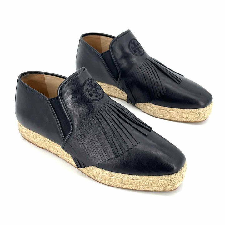 Shoe Size 10 Tory Burch Black Leather Flats