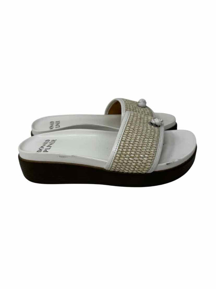 Shoe Size 7 DONALD PLINER White Leather Sandals