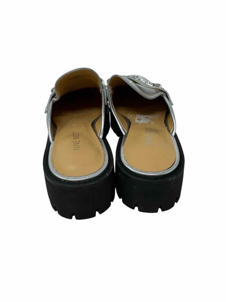 Shoe Size 8 Nine West Silver Mules