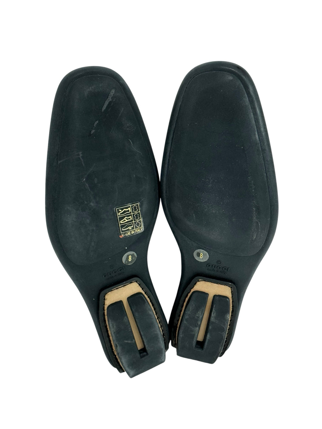 Shoe Size 8 Gucci Black Leather Luxury - Flats