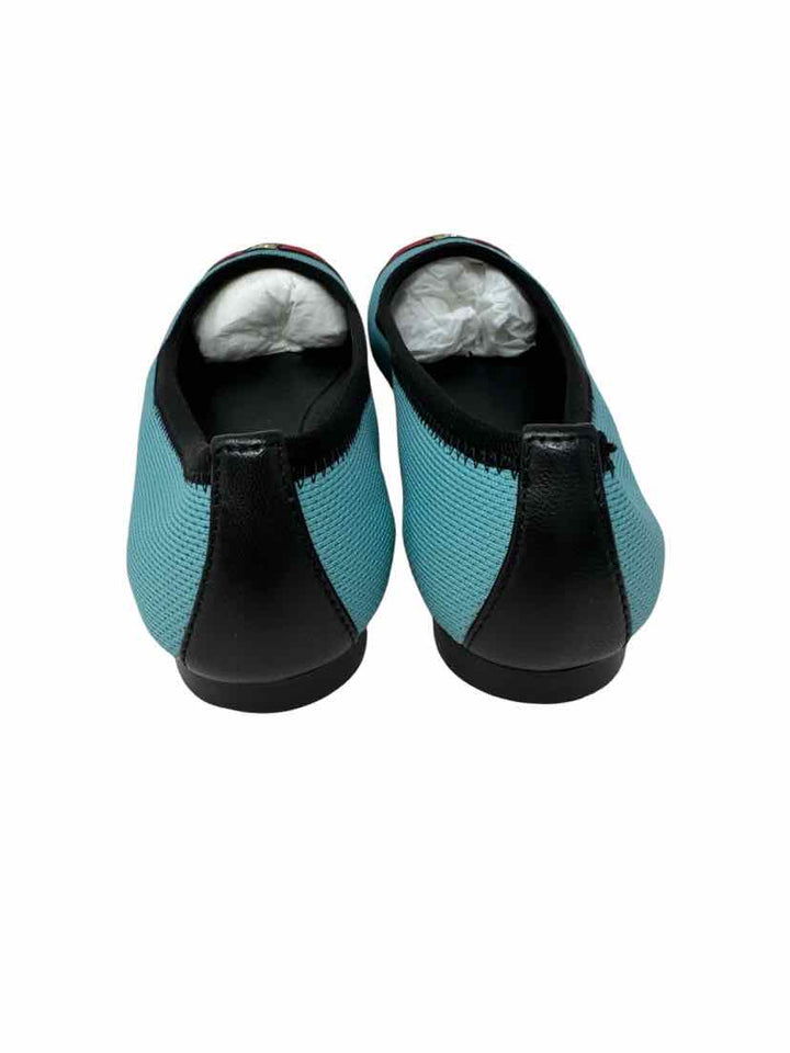 Shoe Size 6 FERRAGAMO Teal Knit Flats