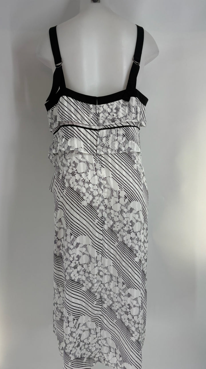 Size L CABI Black/White Dress