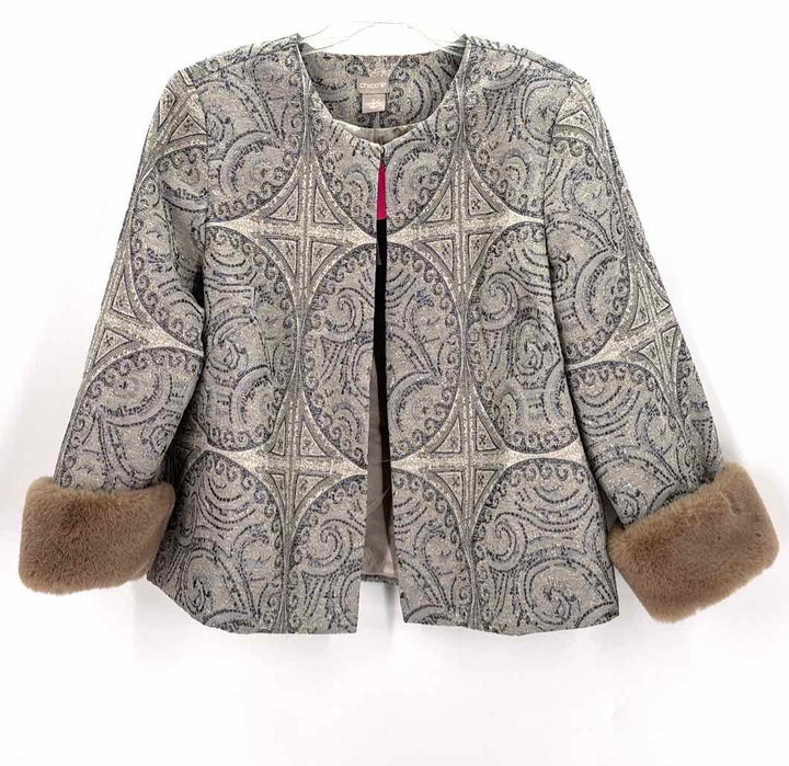 Size L Chico's Blue Sateen Blazer