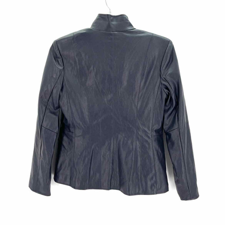 Size M Cole Haan Navy Faux Leather Jacket