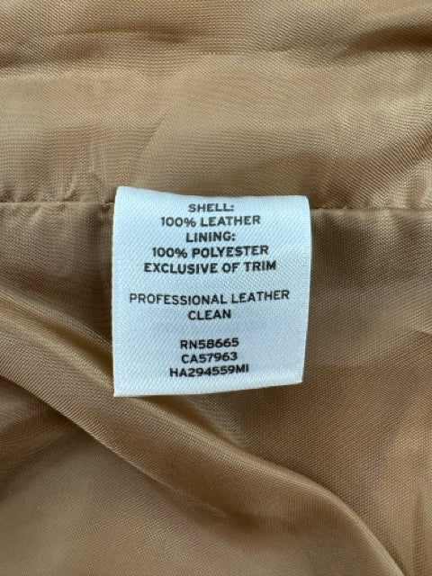 Size M HALOGEN Tan Leather Jacket