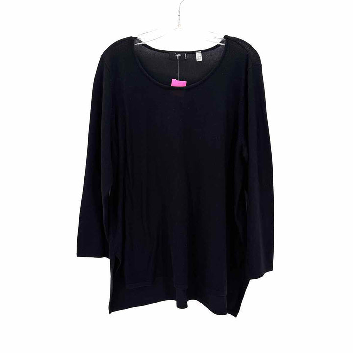 Size 1X TAHARI Black Knit Sweater