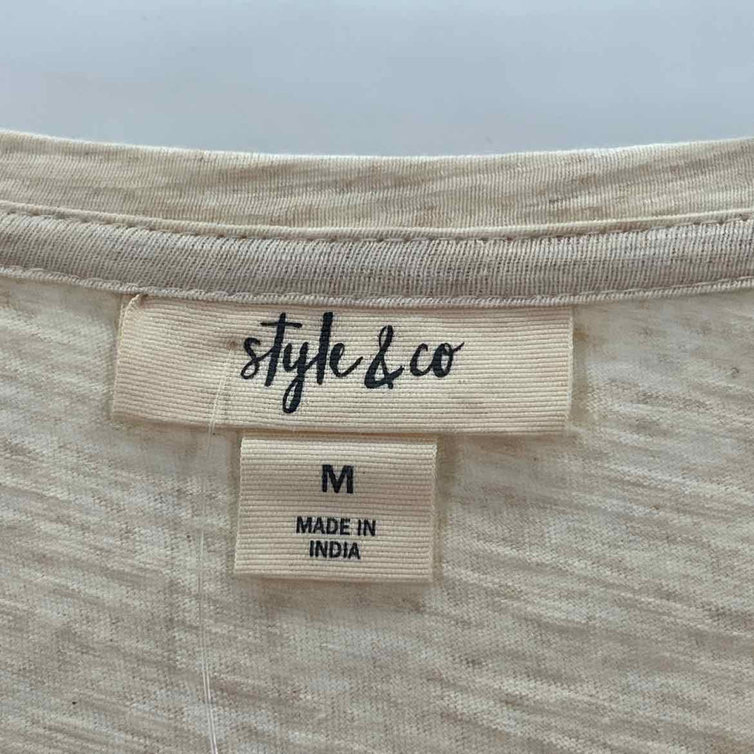 Size M Style & Co Cream Knit Shirt
