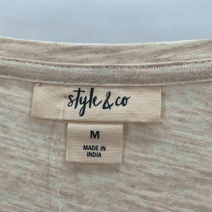Size M Style & Co Cream Knit Shirt