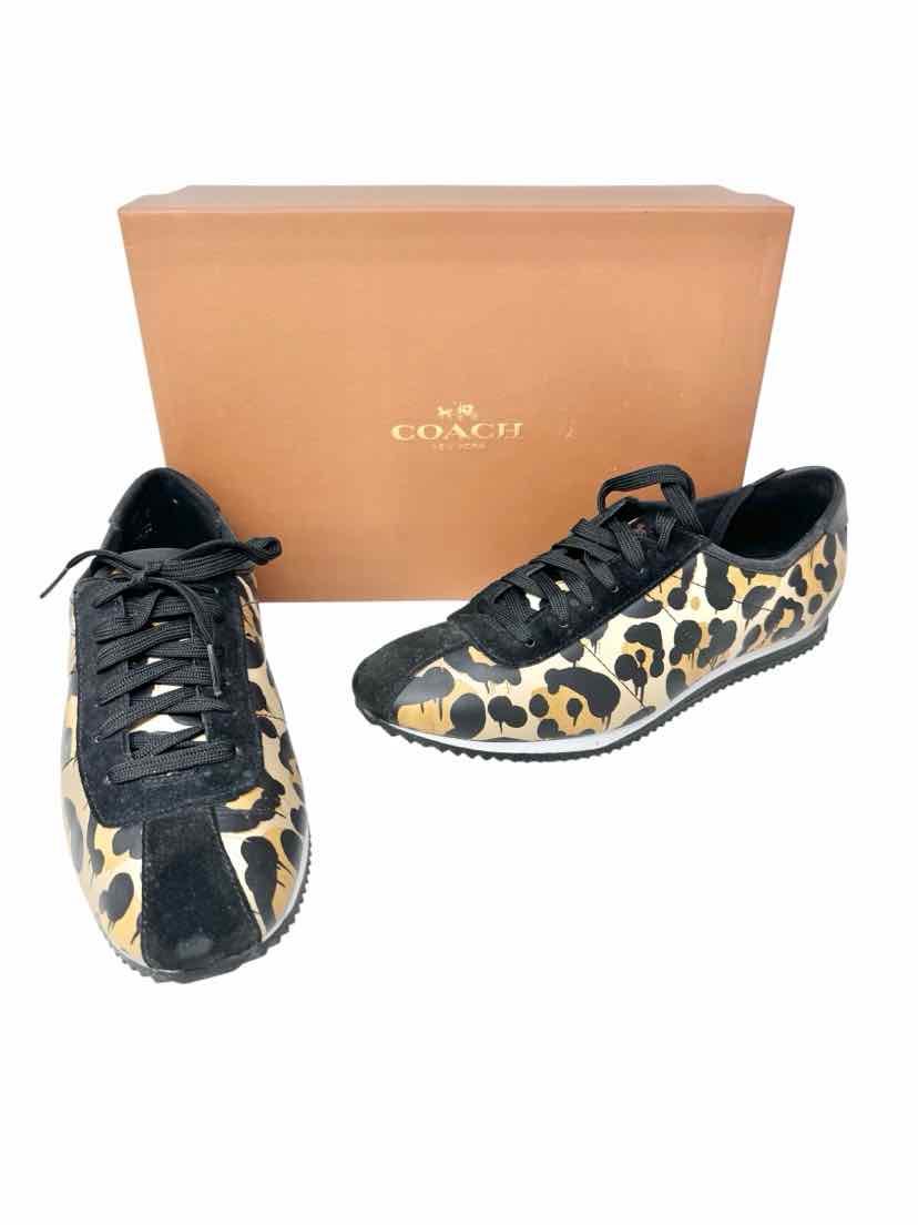 Shoe Size 9 Coach Black Print Sneakers
