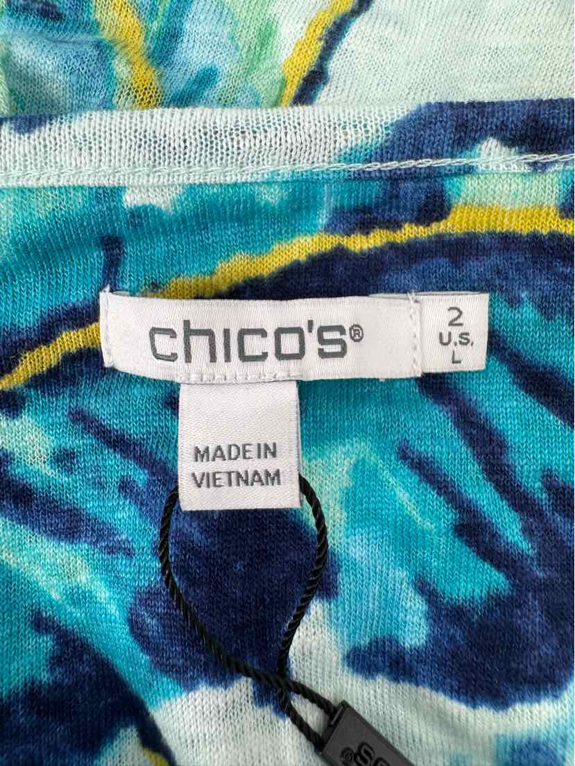 Size L Chico's Blue Print Shirt