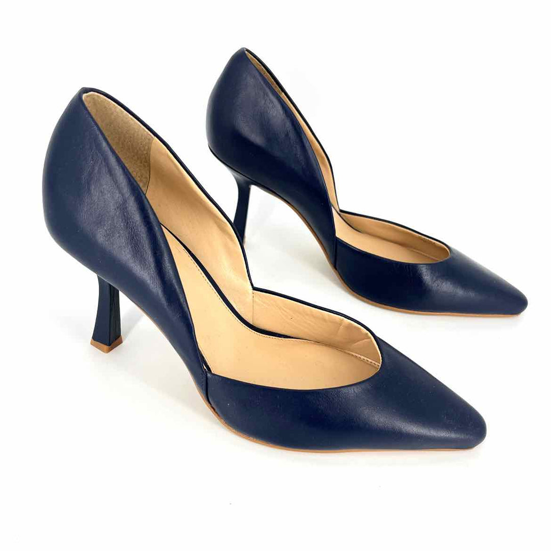 Shoe Size 9.5 Vince Camuto Navy Leather Heels