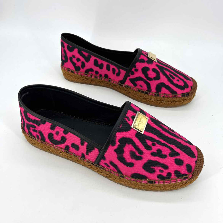 Shoe Size 40 Dolce & Gabbana Fuschia Canvas Luxury - Flats