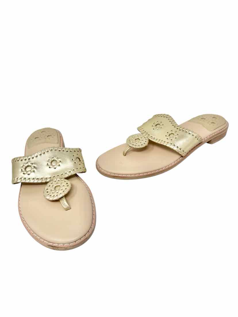 Shoe Size 9.5 JACK Gold Leather Sandals