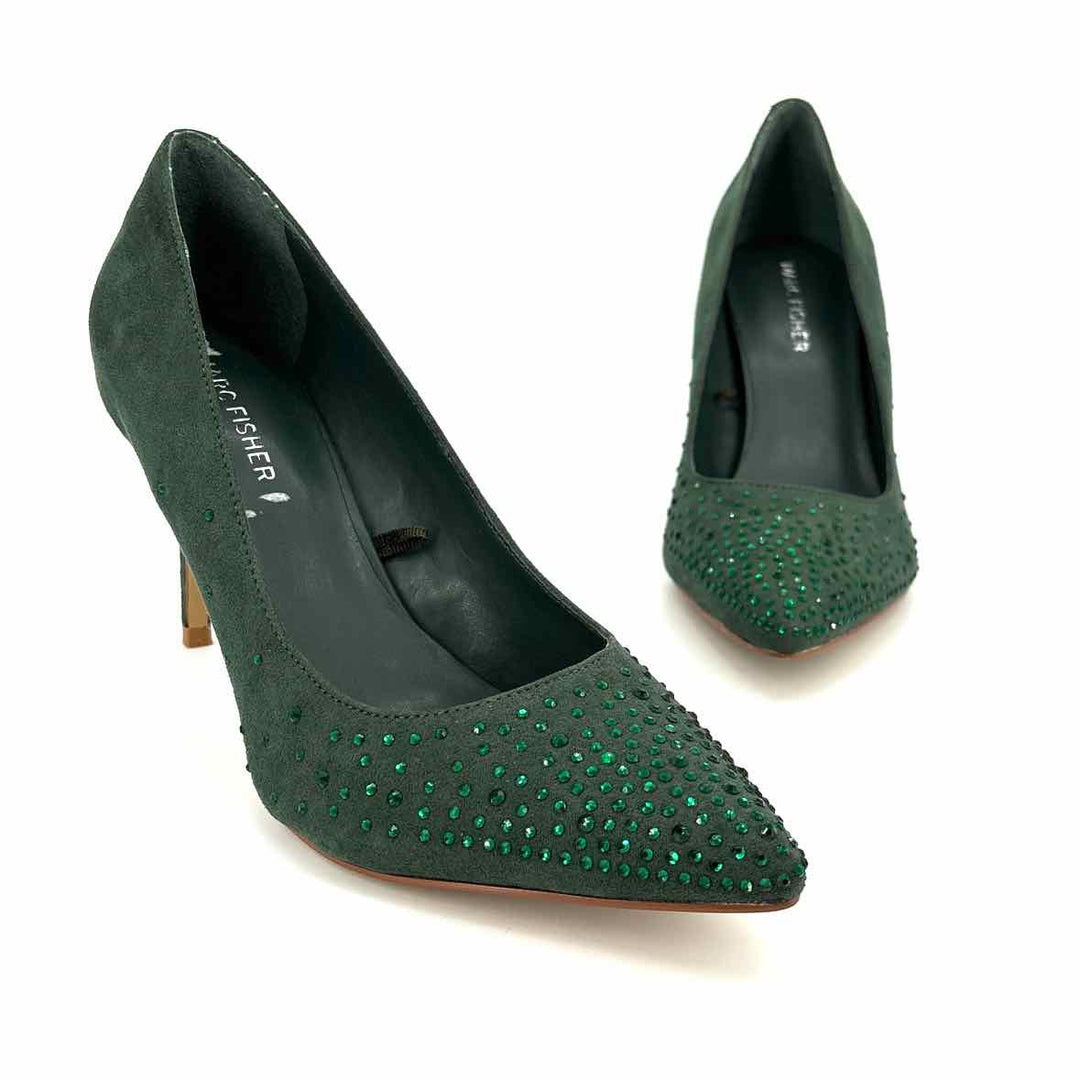 Shoe Size 8 MARC FISHER Green Rhinestone Pumps