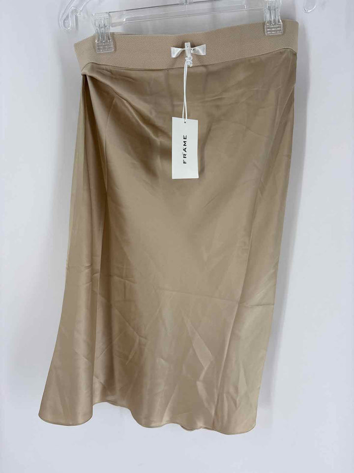 Size L FRAME Gold Sateen Skirt