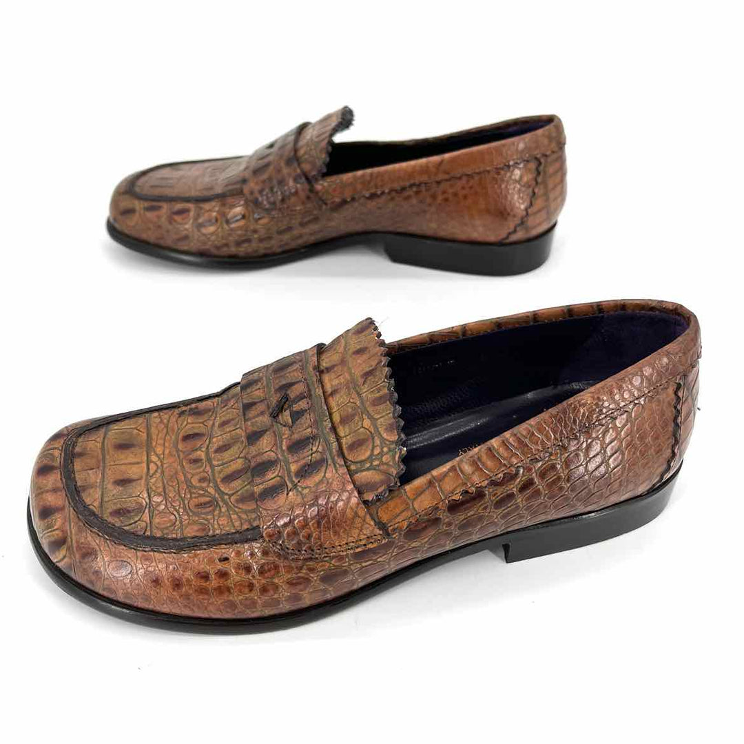 Shoe Size 5.5 DONALD PLINER Brown Leather Loafers