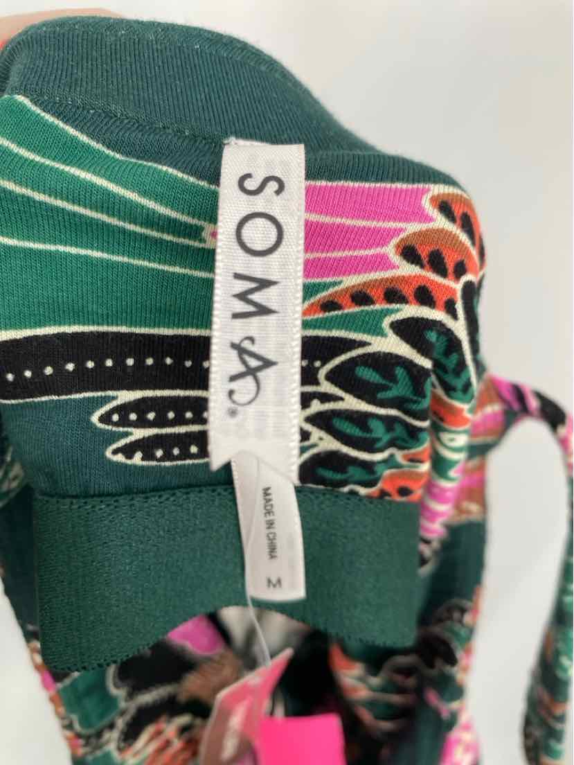 Size M SOMA Green Print Dress
