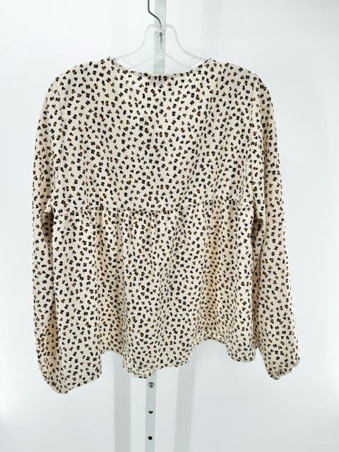 Size M Beige Print Shirt